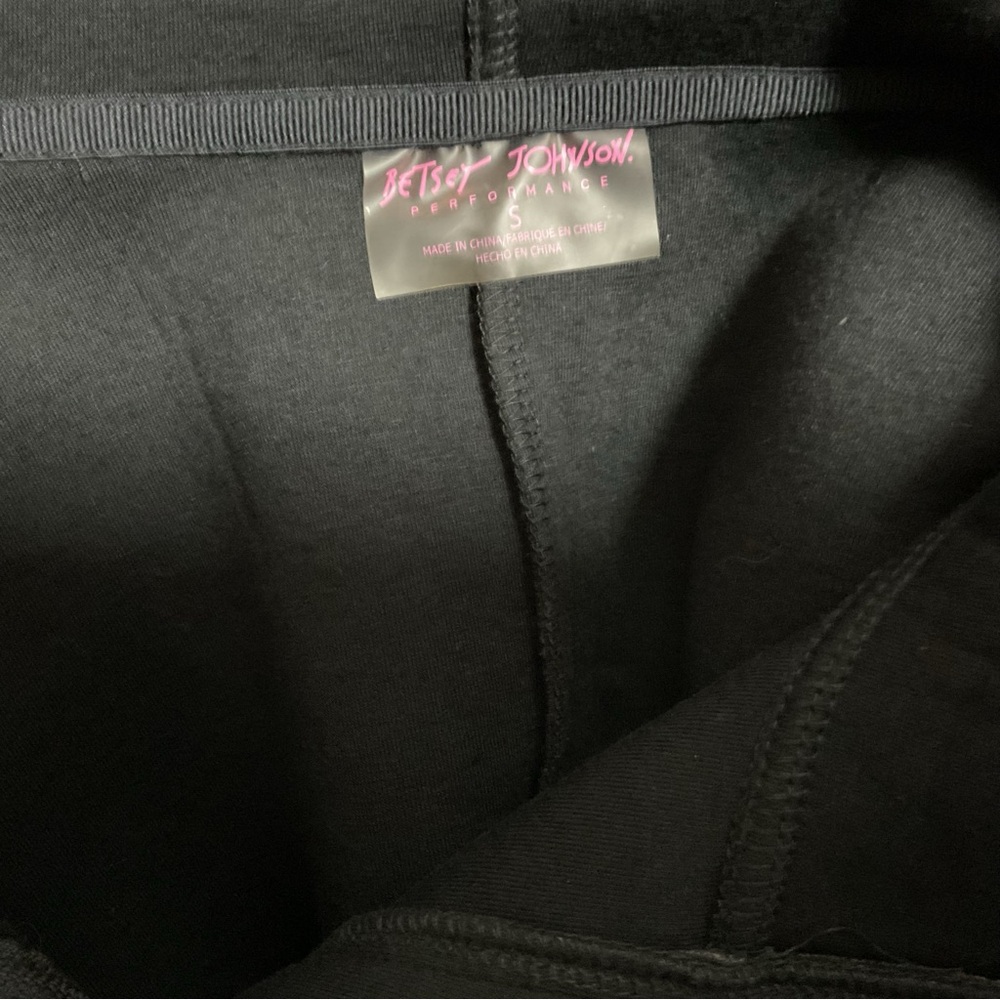 Betsey Johnson Black Hoodie Sweatshirt Hooded Gorpcore Thick Pocket - Picture 5 of 5